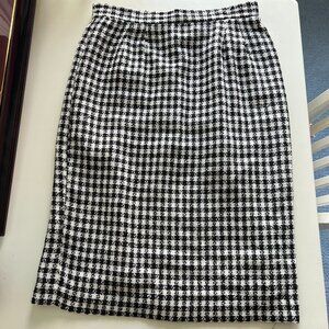 Vintage Lauren Alexandra Houndstooth Midi Skirt Size 12